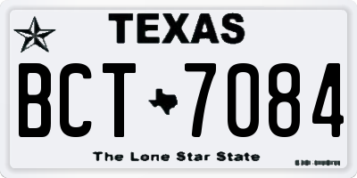 TX license plate BCT7084