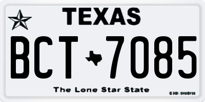 TX license plate BCT7085