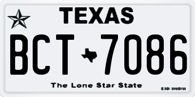 TX license plate BCT7086