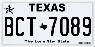 TX license plate BCT7089