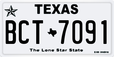 TX license plate BCT7091