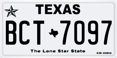 TX license plate BCT7097