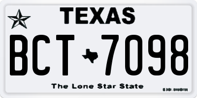 TX license plate BCT7098