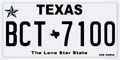 TX license plate BCT7100