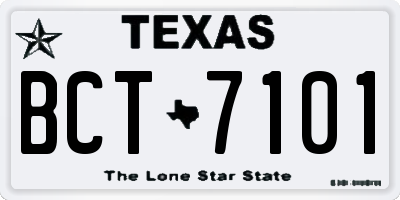 TX license plate BCT7101