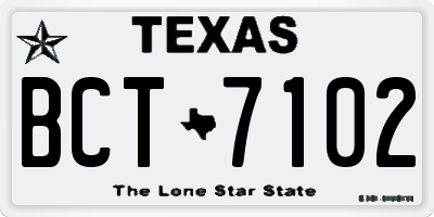 TX license plate BCT7102