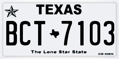 TX license plate BCT7103
