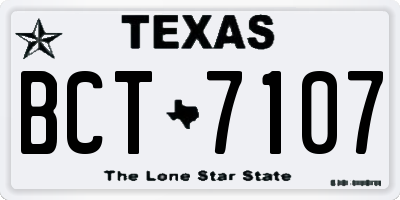 TX license plate BCT7107