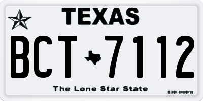 TX license plate BCT7112