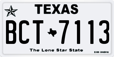 TX license plate BCT7113