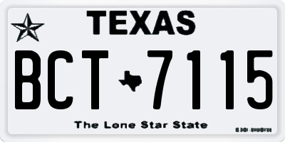 TX license plate BCT7115