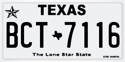 TX license plate BCT7116