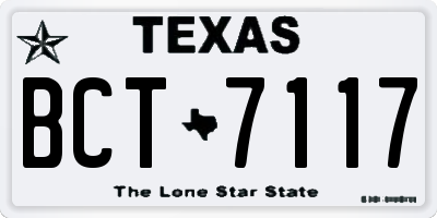 TX license plate BCT7117