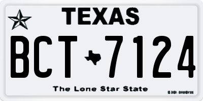 TX license plate BCT7124