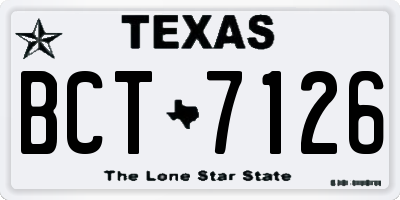 TX license plate BCT7126