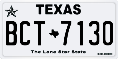 TX license plate BCT7130