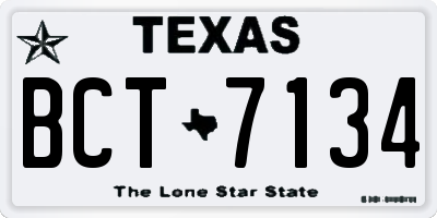 TX license plate BCT7134
