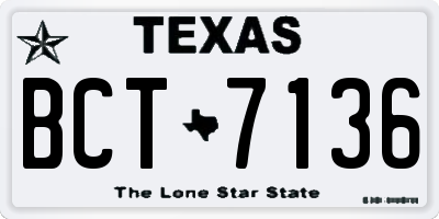 TX license plate BCT7136