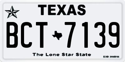 TX license plate BCT7139