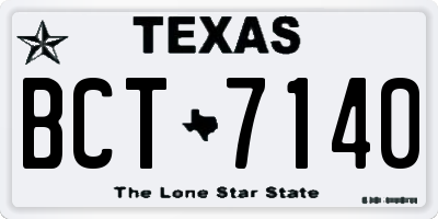 TX license plate BCT7140