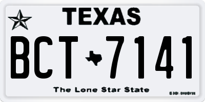 TX license plate BCT7141