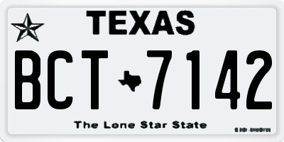 TX license plate BCT7142