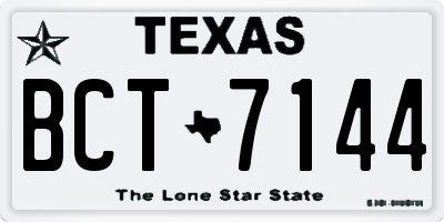 TX license plate BCT7144