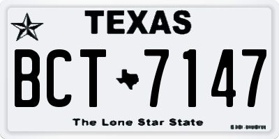 TX license plate BCT7147