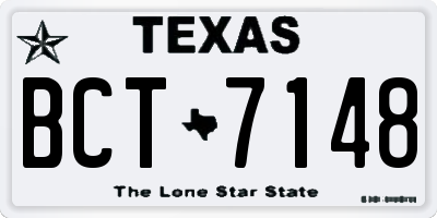 TX license plate BCT7148