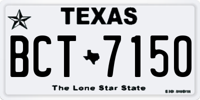 TX license plate BCT7150