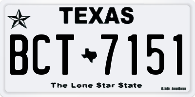 TX license plate BCT7151