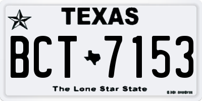 TX license plate BCT7153