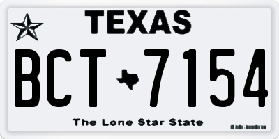 TX license plate BCT7154