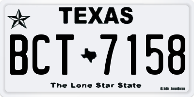 TX license plate BCT7158
