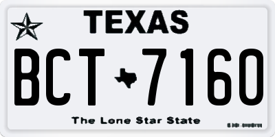 TX license plate BCT7160