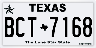 TX license plate BCT7168