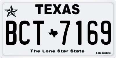 TX license plate BCT7169