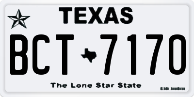 TX license plate BCT7170