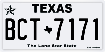 TX license plate BCT7171