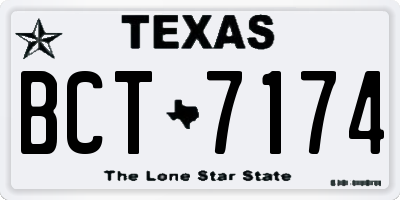 TX license plate BCT7174