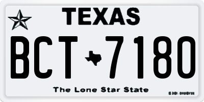 TX license plate BCT7180