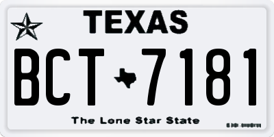 TX license plate BCT7181
