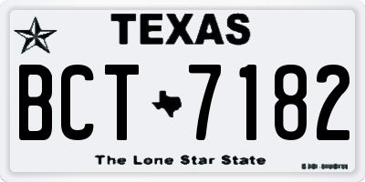 TX license plate BCT7182