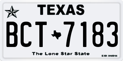 TX license plate BCT7183