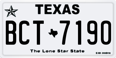TX license plate BCT7190