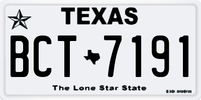 TX license plate BCT7191