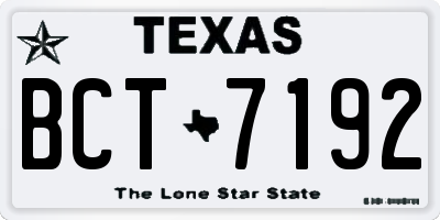 TX license plate BCT7192