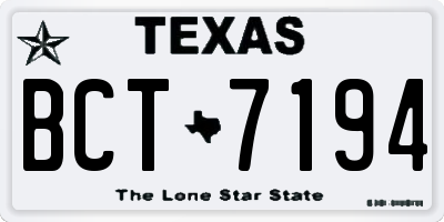 TX license plate BCT7194