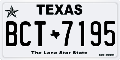 TX license plate BCT7195