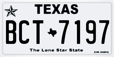 TX license plate BCT7197